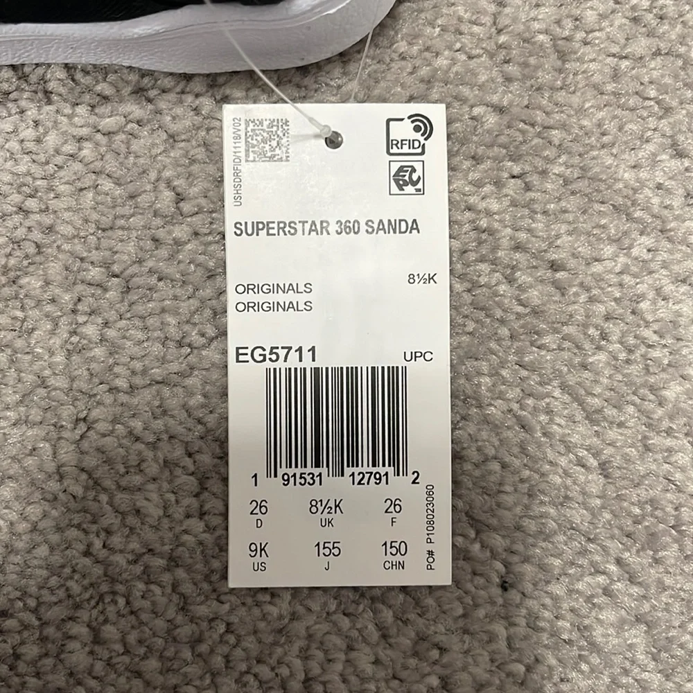 New Kids Adidas Originals Superstar 360 Velco Sandals
